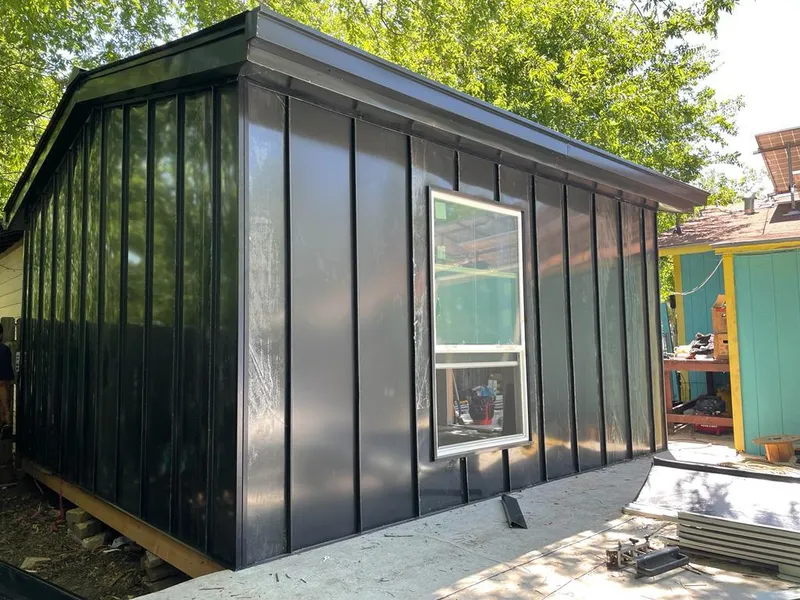 Black standing seam metal wall panels for Metal Roof Installation in Metuchen